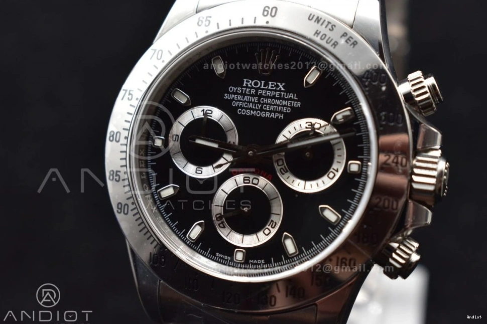 Daytona Dial Edition Clean SS Black 116520 SA4130 904L V2 and Bracelet Case 1:1 Best 0417